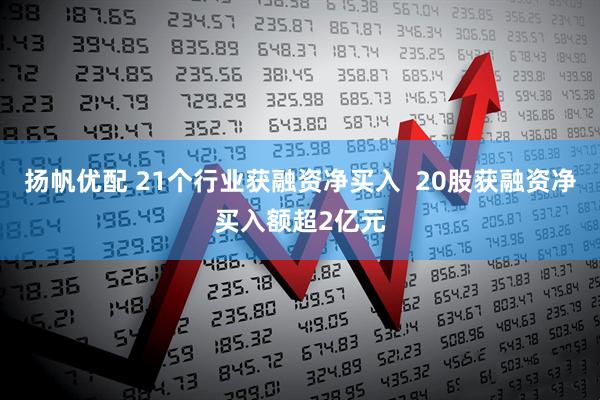 扬帆优配 21个行业获融资净买入  20股获融资净买入额超2亿元